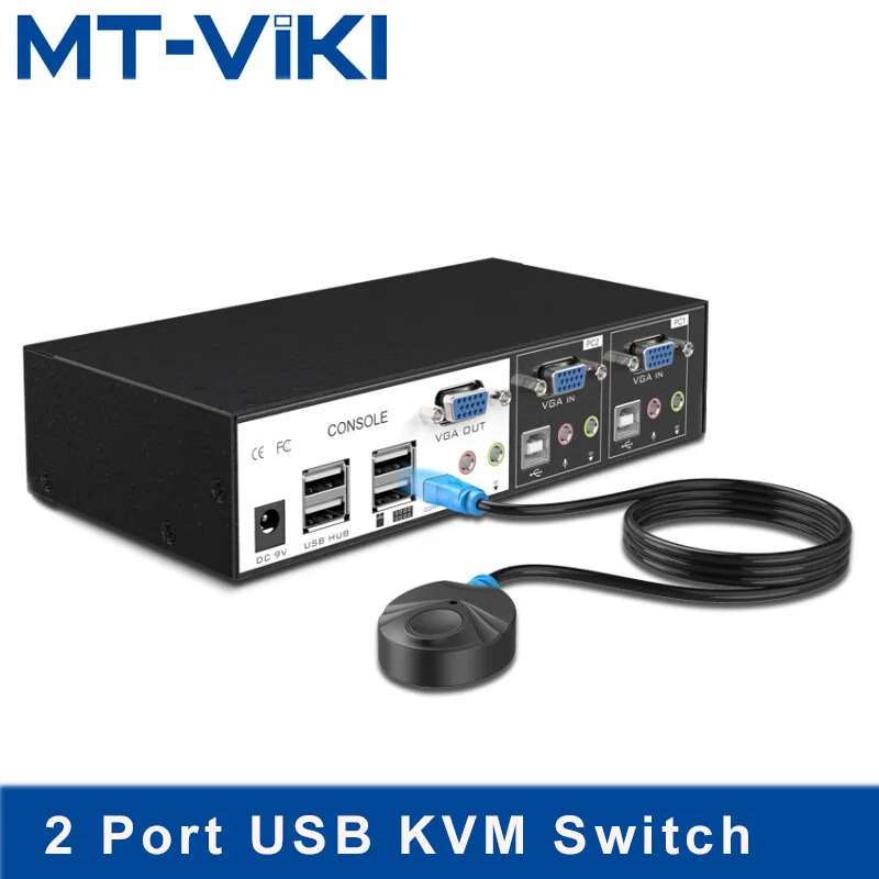 MT Viki 2 порта USB KVM переключатель Hotkey проводной пульт дистанционного управления с