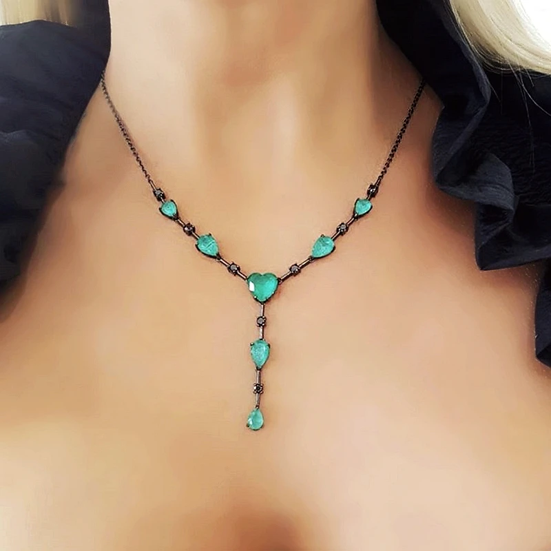 Женское Ожерелье-чокер с подвеской роскошное длинное ожерелье из циркония и