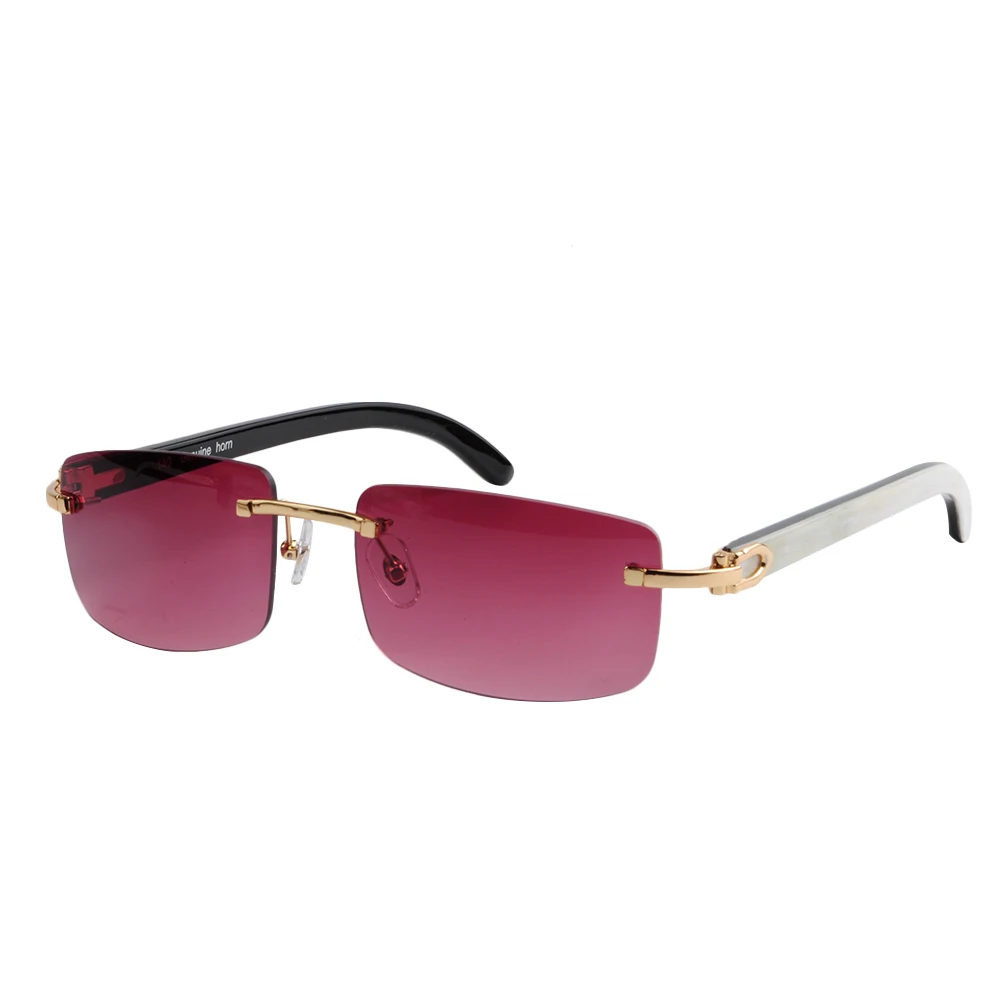 C3 gold-red Lens LONSY рога буйвола Высокое качество солнцезащитные очки с высоким передатчиком CR39 линзы - Цвет линз: C3 gold-red Lens
