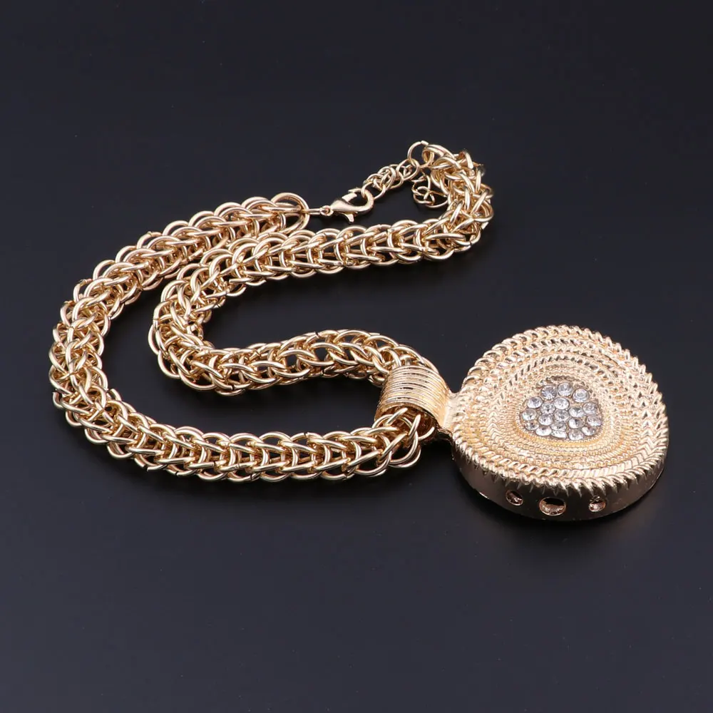 Модные африканские бусы ювелирный набор изысканный Дубай золотой цвет круглый