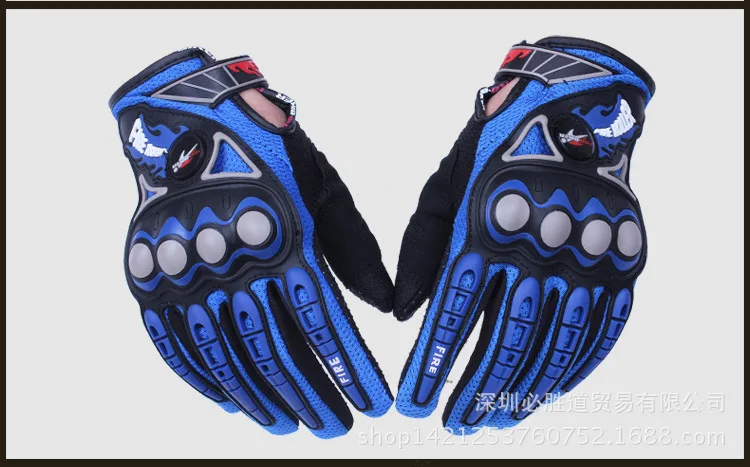 Синий PRO-BIKER мотоцикл Гоночные перчатки дышащая Enduro Байк мото Guantes внедорожных уход за кожей лица Мотокросс Ездовые перчатки - Цвет: Синий