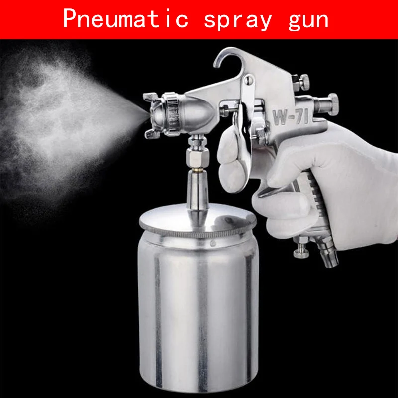 

Portable type W-71S Pneumatic spray gun with non-corrosive alloy pot for Wooden Furniture car wall Air pump Spray Gun