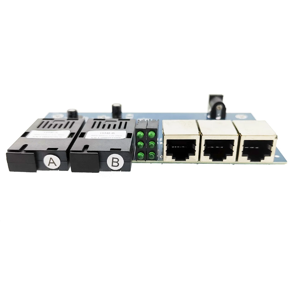 6 шт. 2F3E 10/100 м Ethernet коммутатор 2 оптоволоконный порт SC 25 км UTP RJ45 Быстрый Erhetnet