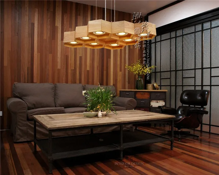 Твердый деревянный светодиодный подвесной светильник скандинавские столовые