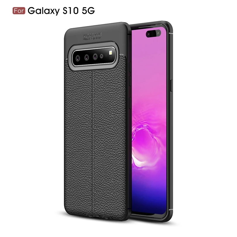 Противоударные чехлы с текстурой личи для Samsung Galaxy S10 | Мобильные телефоны и