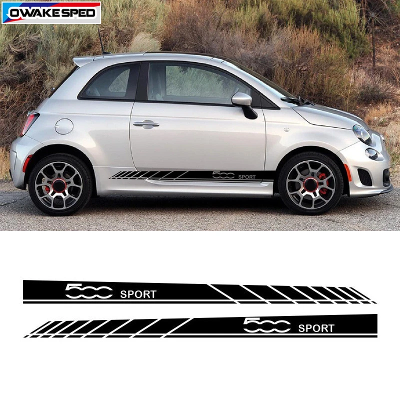 2 шт./лот автомобильный Стайлинг гоночные спортивные полосы для Fiat 500