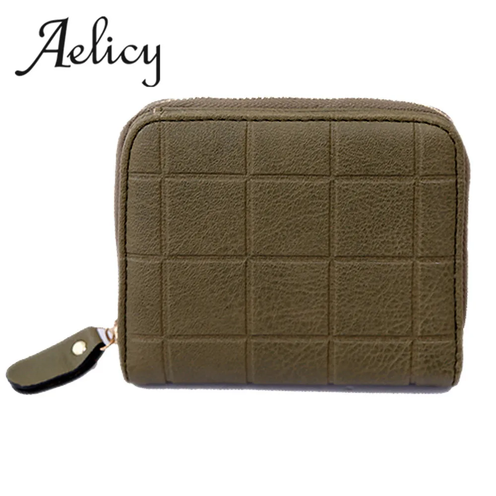 Aelicy женские кошельки из искусственной кожи, нубук, держатель для карт, кошелек для женщин, короткий кошелек, Модный женский маленький кошелек на молнии с кошельком для монет - Цвет: Зеленый