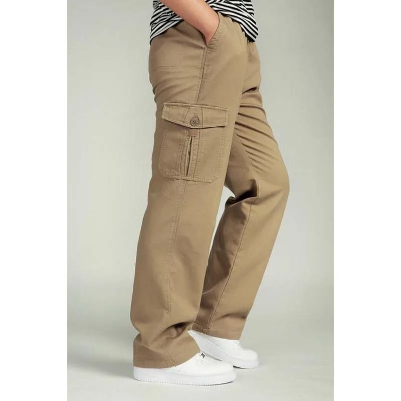 

Autumn Winter Casual Pants Mens Loose Long Pants Cotton Thicken Plus Size XL XXXXL 6XL Mans Trousers High Waist Bottoms overall