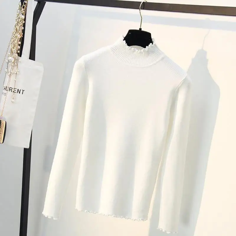 Chic Basic Sweaters Woman Turtleneck Pullover Women 2019 Pull Femme White Black Pink Jumpers Mujer Spring Winter Knitwear Tops | Женская