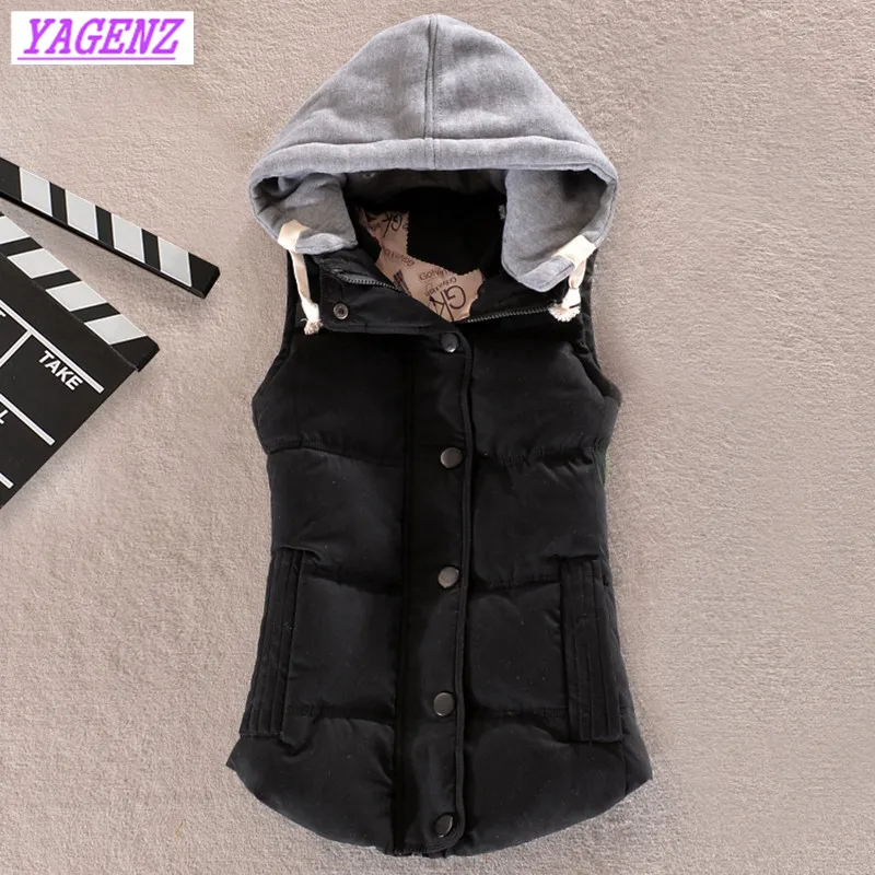NEW Korean version Women Winter Hooded Warm Down cotton Vest Jacket Detachable cap Cotton waistcoat Plus Size coat 4XL B172 | Женская
