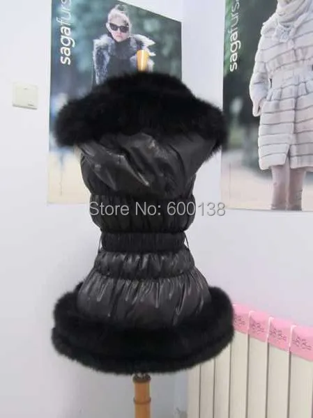 Бесплатная доставка новый стиль пуховик большого размера с отделкой из лисьего