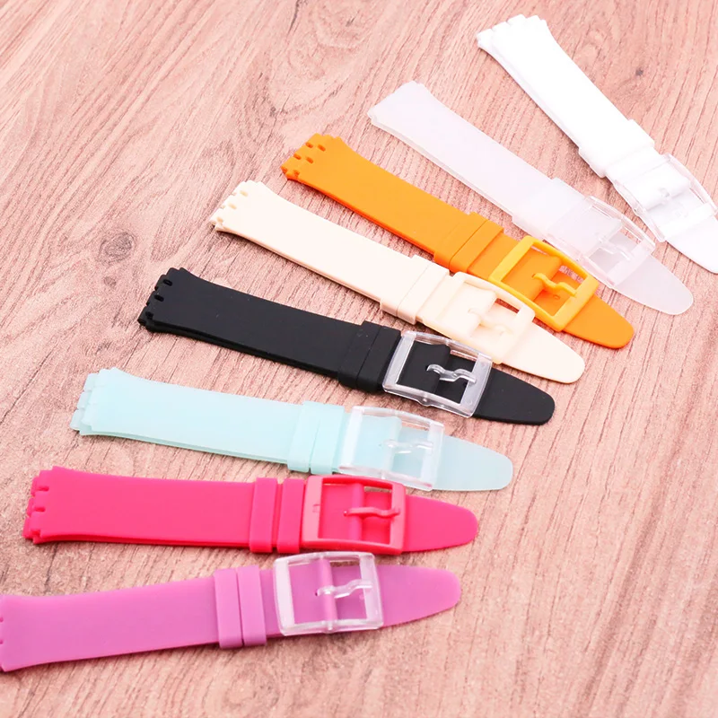 Аксессуары для часов силиконовый ремешок с пряжкой язычком 16 мм Swatch серии SFK397 SFK360