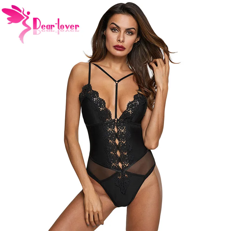 Dear Lover Новое летнее Боди женское цветочное открытое Сетчатое боди модное черное