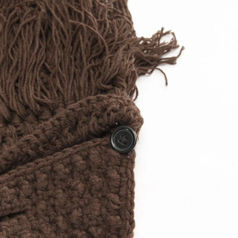 

Halloween Party funny Handmade Knit Hat Autumn winter Adult Warm Knit Hat Cosplay Wool Beard Wig Hat
