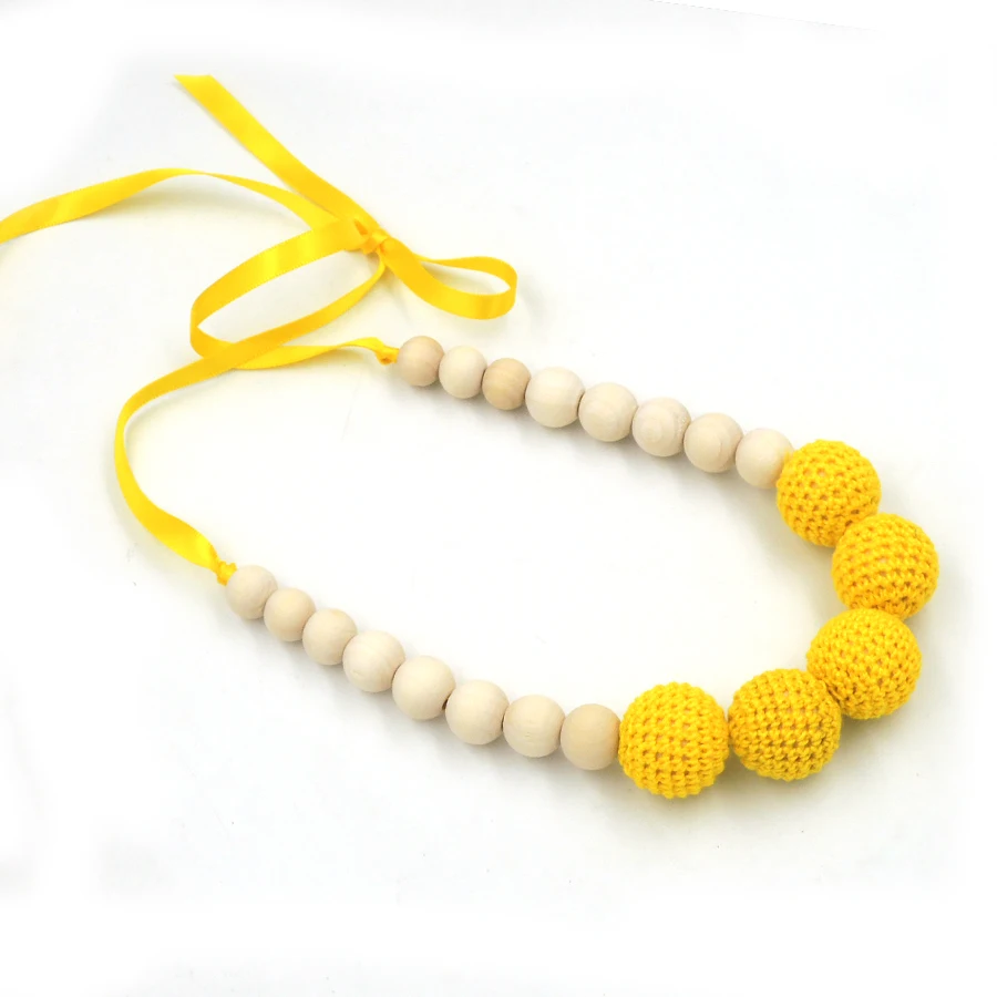 1 шт. распродажа ярко-желтое ожерелье для кормления желтое вязаное крючком
