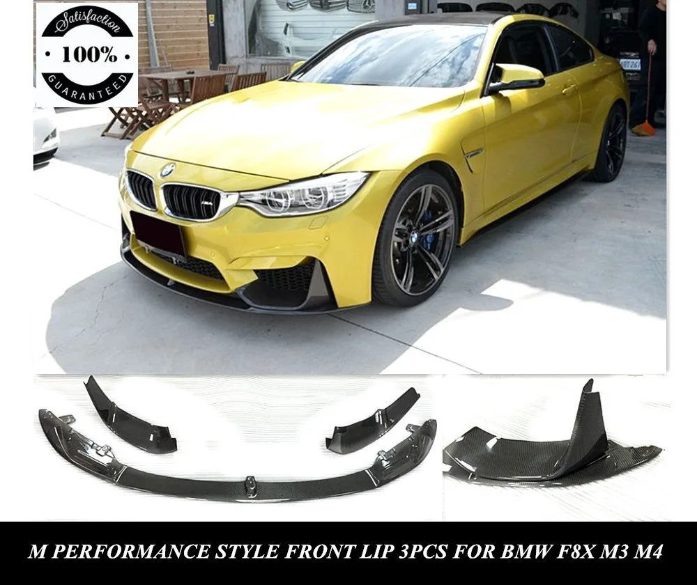 Передний спойлер для бампера F80 F82 M3 M4 Performance Style // 3 шт./компл. сплиттер переднего из