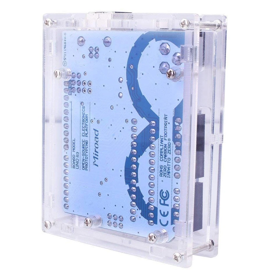 Прозрачный акриловый чехол Aokin для Uno R3 прозрачный совместимый с Arduino UNO
