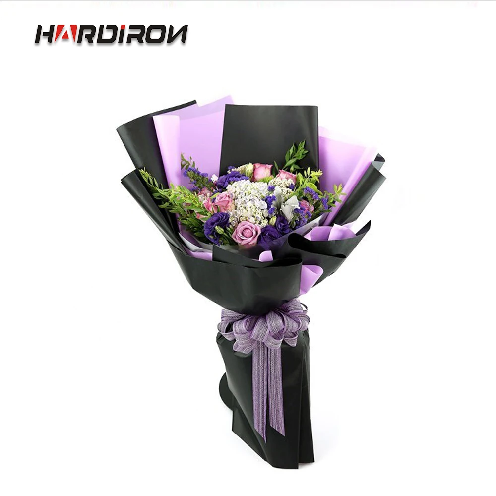 HARDIRON 60x60 см Цветочная однотонная стандартная бумага для упаковки черная
