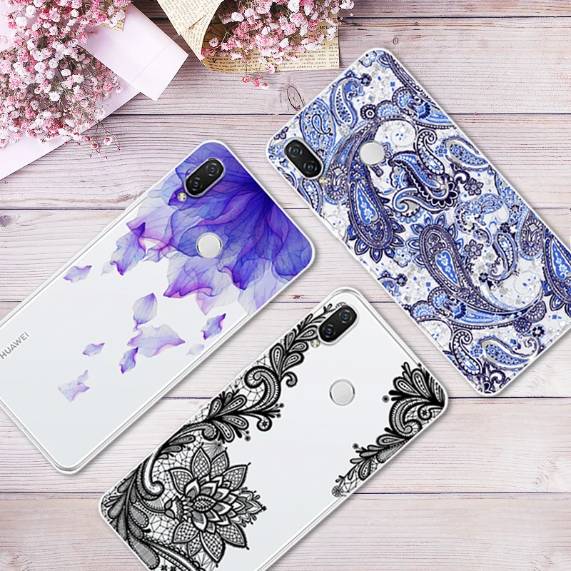 Для Huawei P Smart Plus 6 3 дюйма цветной чехол для телефона Мягкий ТПУ силиконовый с