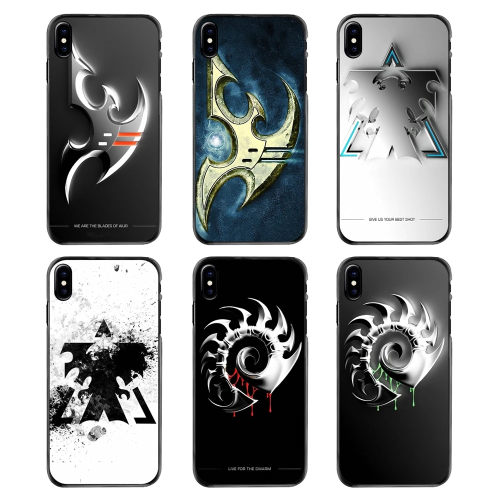 StarCraft логотип игры Blizzard Art Для iPhone 4 4S 5 5S 5C SE 6 S 7 8 Plus X XR XS Max iPod Touch Пластик черный