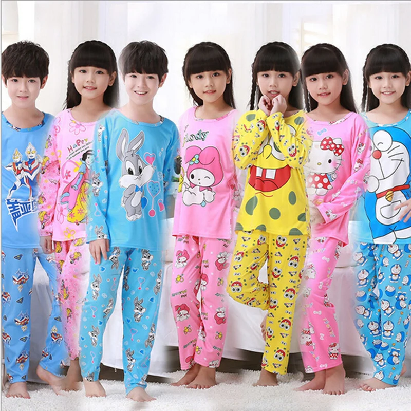 Детская пижама для мальчиков и девочек с мультипликационными аппликациями