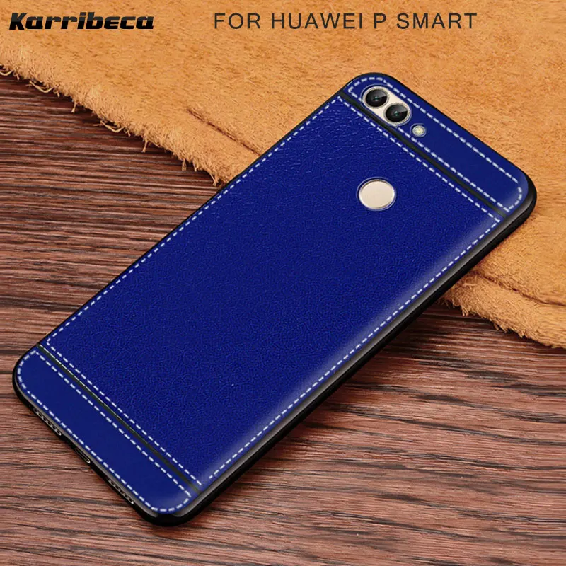 личи зерна узор кожаное силиконовый чехол на Huawei P smart чехлы классический личи