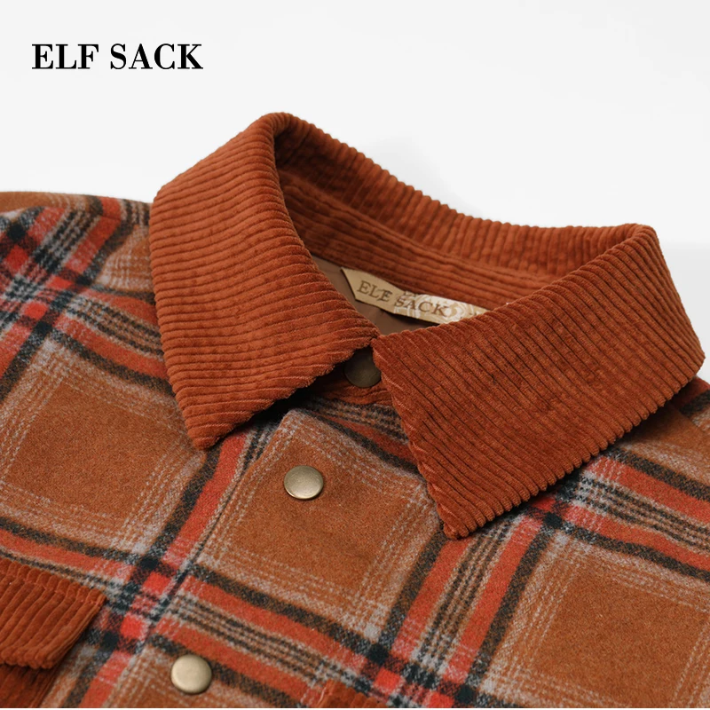 ELFSACK зимнее Новое Женское шерстяное пальто повседневное женское с отложным