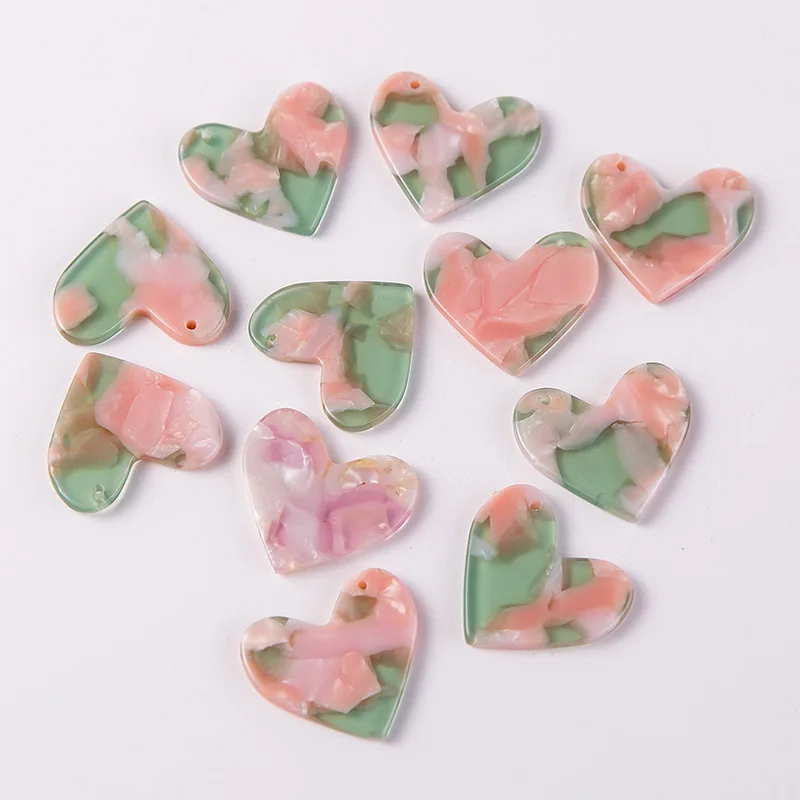 CSX-15 Heart Acetate Cabochon Gems For Native American Beaded Earring with a holes 23x20MM 30PCS/LOT am TAIDIAN - Цвет: CSX-15