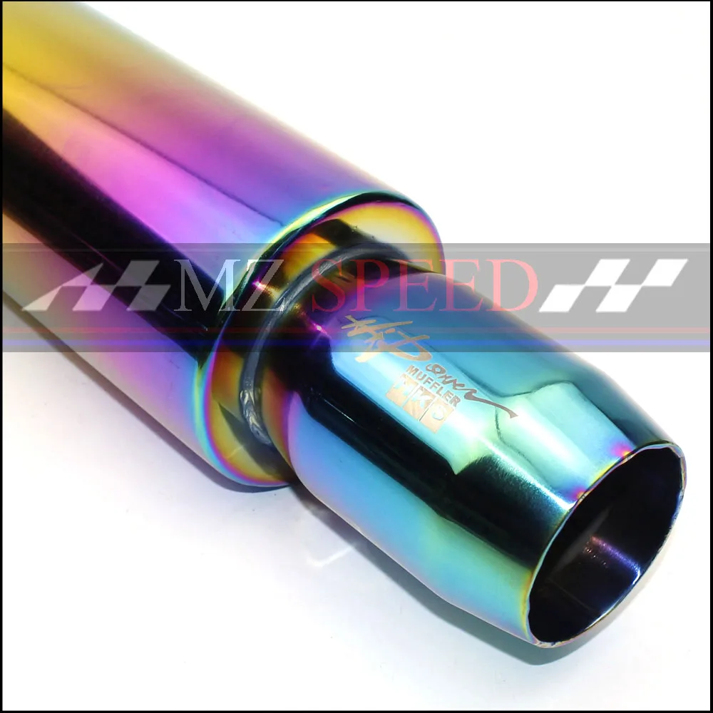 car styling universal car muffler exhaust stainless steel burn-blue muffler 57 mm imported to 76 mm outlet - Цвет: 57mm