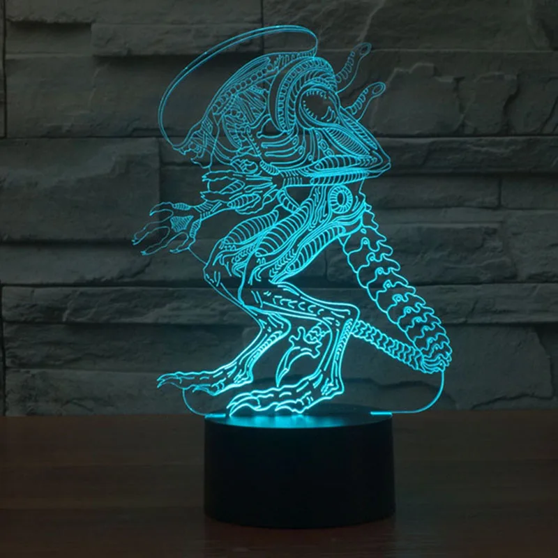 TAMPROAD 3D USB Power 7 видов цветов Удивительный Grow LED Настольная лампа Alien Shapes детская