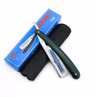 straight razor folding shaving razor gold dollar model 100 stainless steel blade sharp green handle with gift box 10pcslot new