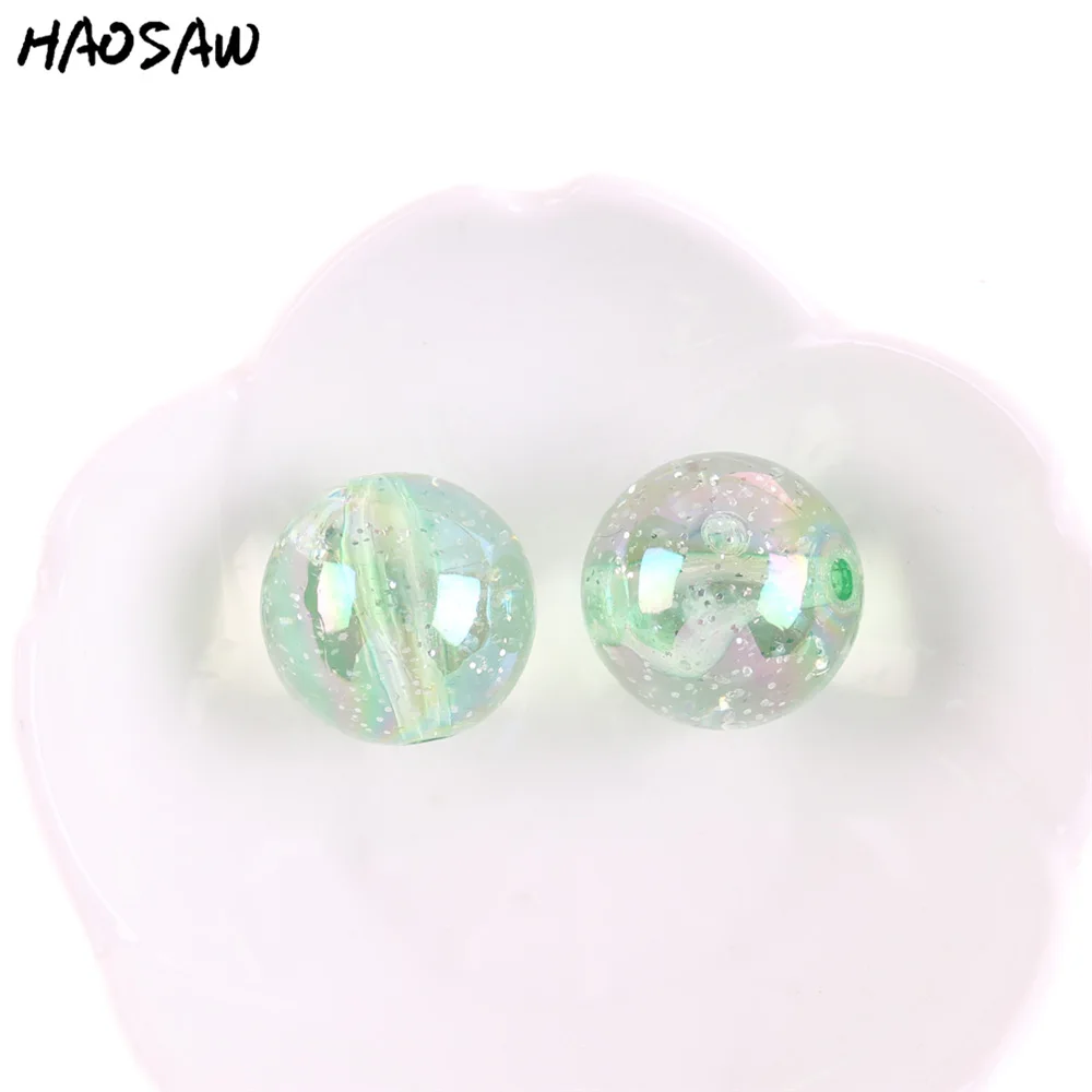 Light Green 20 мм 100 шт/партия красочные блестящие акриловые крупные бусины для DIY ожерелье ручная работа/дизайн ювелирных изделий/изготовление аксессуаров - Цвет: Light Green
