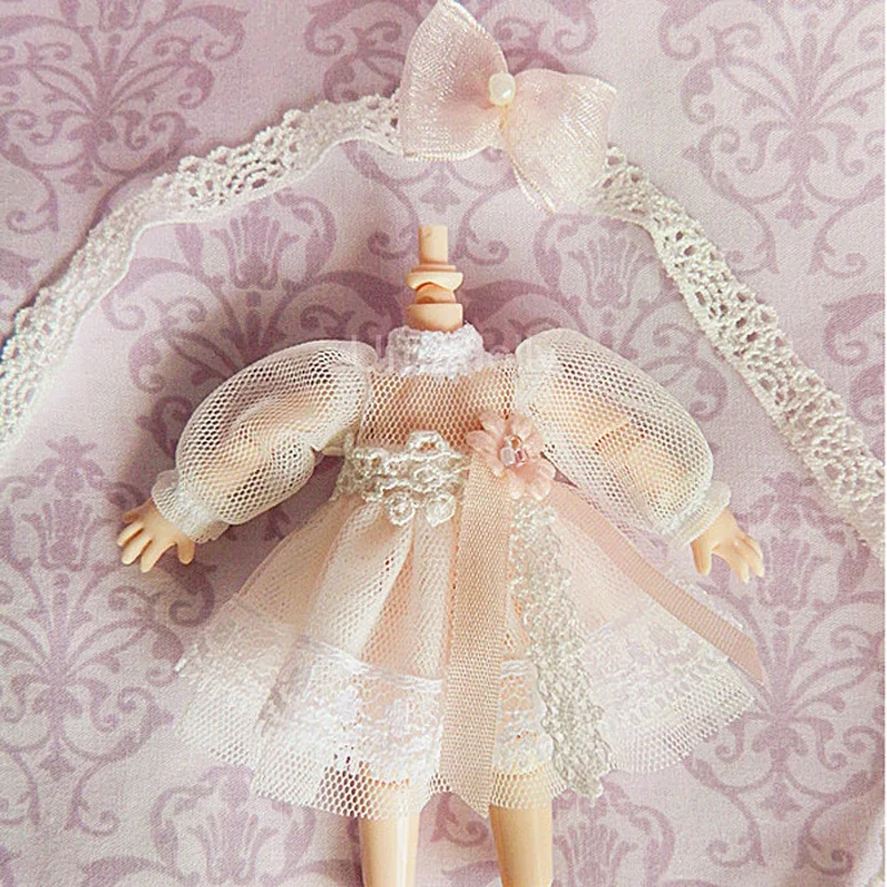 1 комплект, милая одежда OB11, белое шифоновое платье для куклы Obitsu 11, 1/12 BJD, Одежда для куклы, наряды, аксессуары