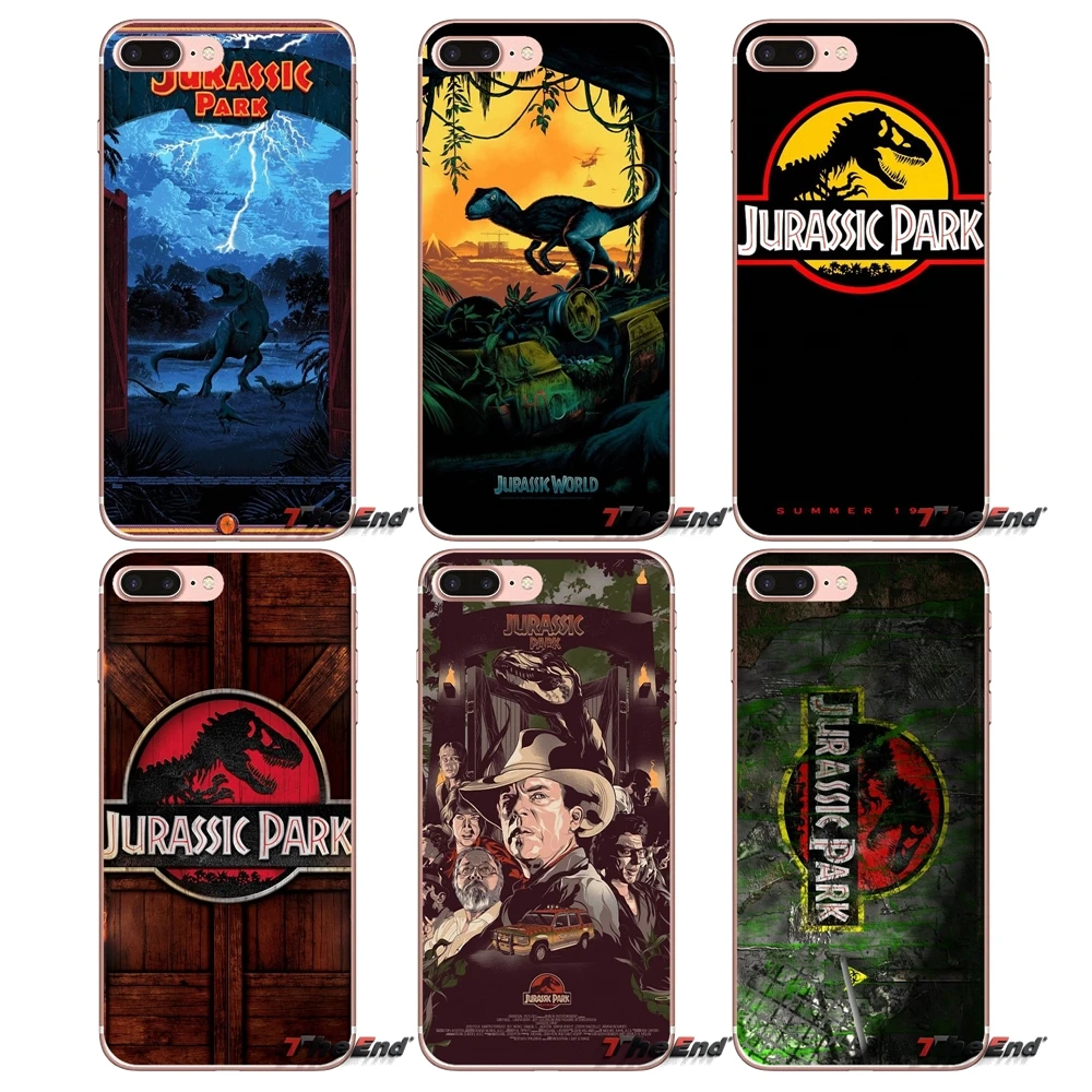 Прозрачный ТПУ чехол для iPhone X 4 4S 5 5S 5C SE 6 6S 7 8 Plus Samsung Galaxy J1 J3 J5 J7 A3 A5 2016 2017 Jurassic Park
