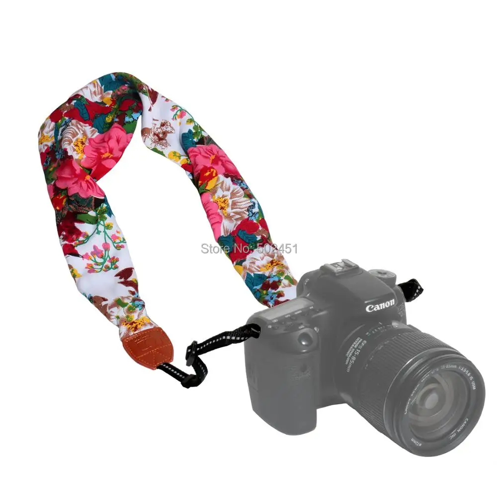 Универсальная регулируемая DSLR камера плечевой шейный ремень Ткань цветочный шарф для CANON NIKON SONY Fujifilm Leica Pentax Olympus