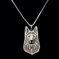 hot style dog pendant necklaces womens metal german shepherd necklaces drop shipping