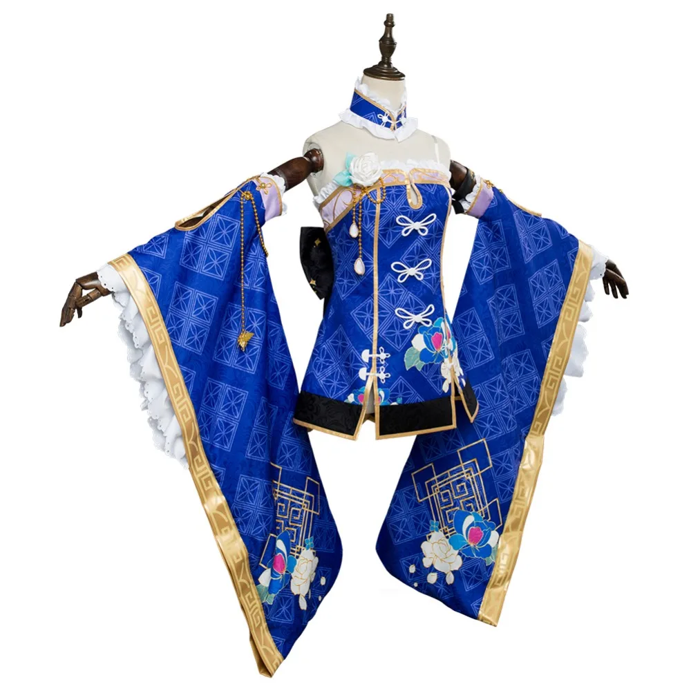 LoveLive костюм Aqours Kanan Matsuura карнавальный китайское платье синий полный комплект