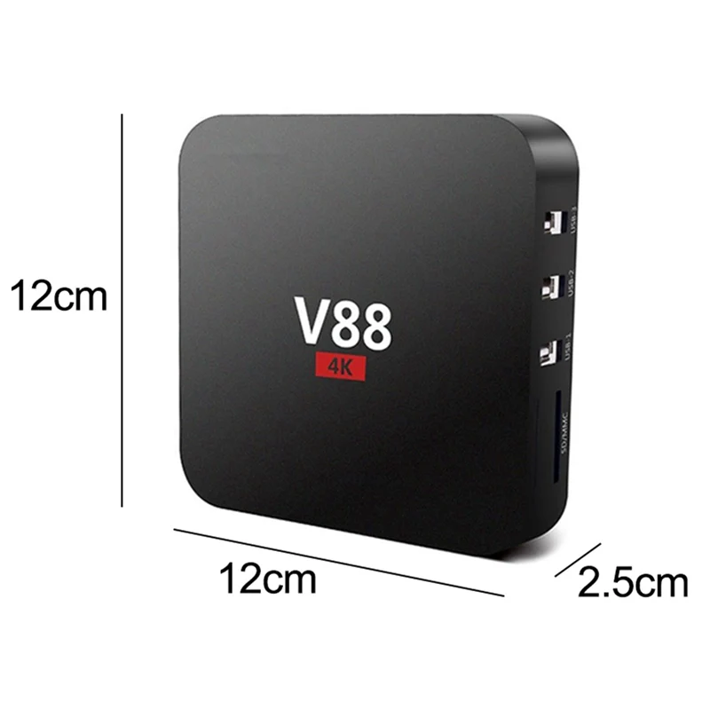 ABHU-домашний кинотеатр V88 RK3229 Смарт ТВ приставка плеер 4K четырехъядерный 8 Гб WiFi
