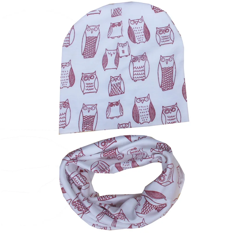 Owl Baby Girls Hats Neckerchief Cotton Kids Cute Beanies Infant Cap Accessories | Детская одежда и обувь