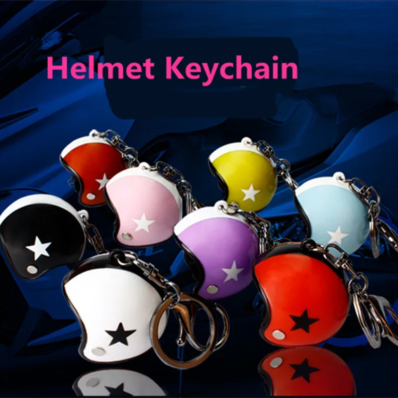 

50pcs/lot Motorcycle Helmets Keychain Car Cute Safety Helmet Keyring Knight Hat KeyChain