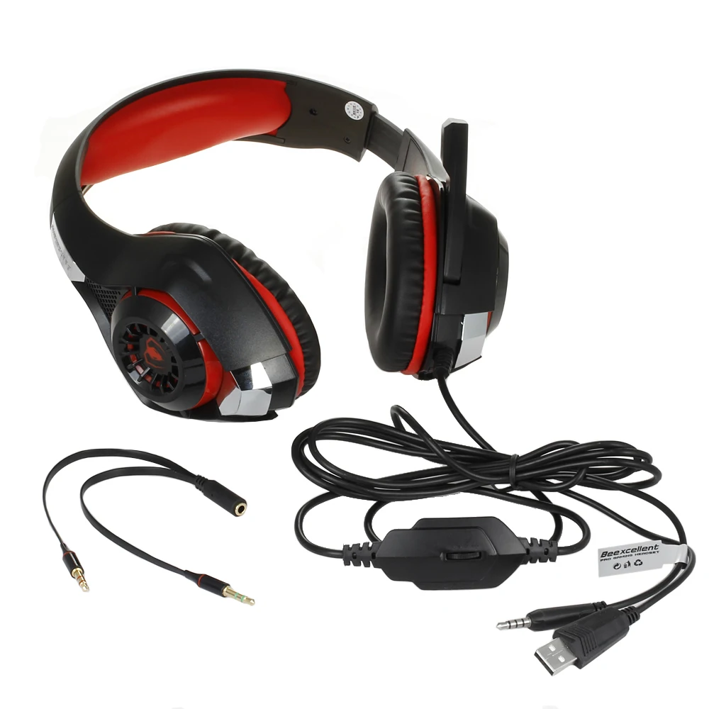 Beexcellent GM 1 Игровые наушники с микрофоном светодиодный свет стерео игровые