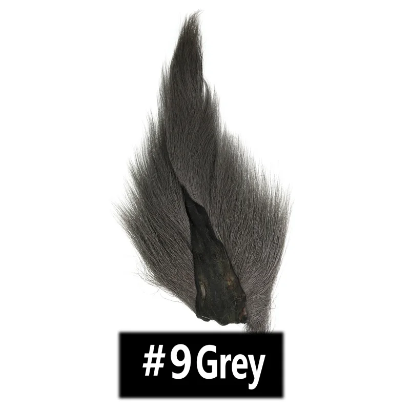 Grey 1PC Wifreo окрашенные оленьи хвосты волосы мех Bucktail Buck муха завязывание соленой воды мухи сухие для завязывания мух Материал желтый зеленый синий красный и т. Д - Цвет: Grey 1PC