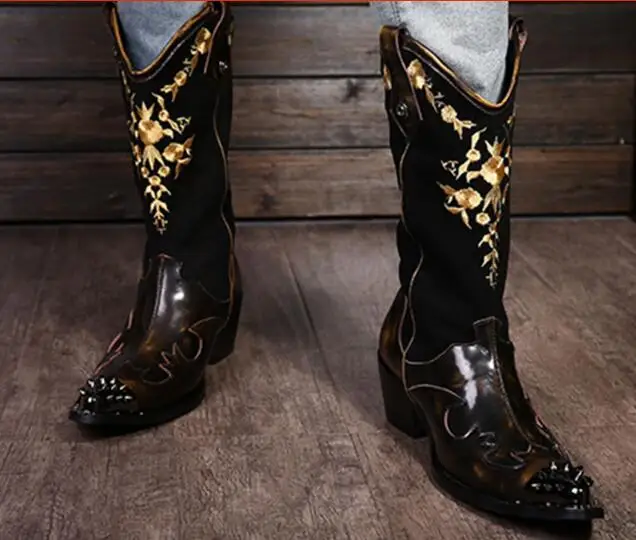 Мужские кожаные ботинки ковбойские ботинки|shoes shoes|shoes menshoe man men |