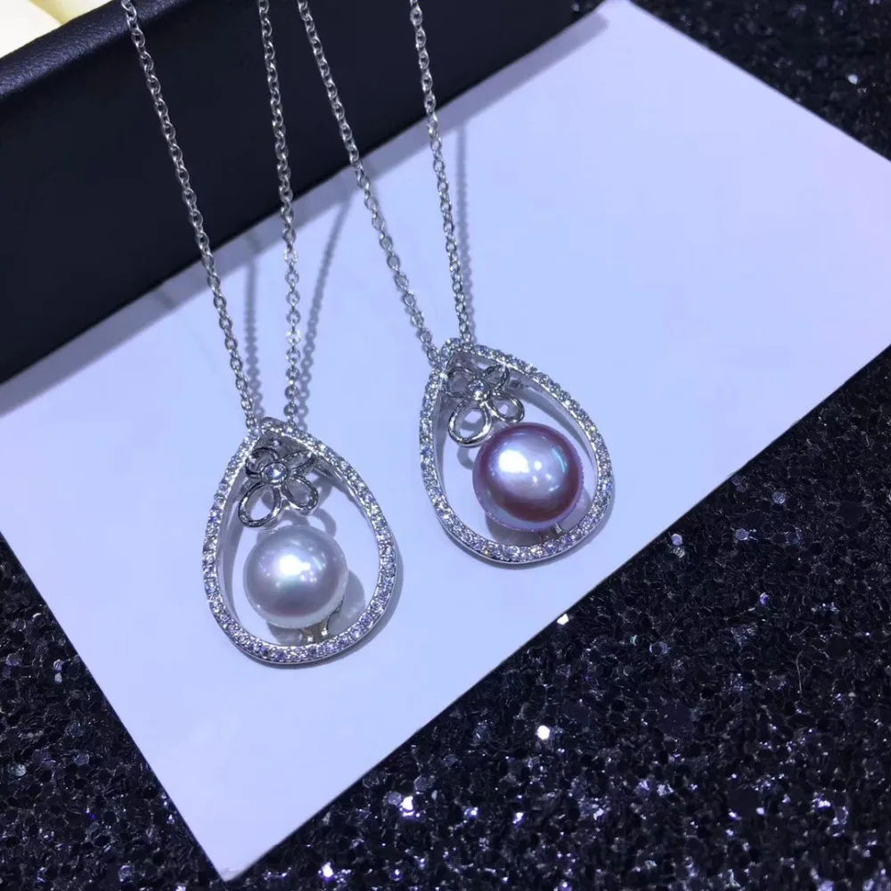 YIKALAISI 925 sterling silver jewelry for women 100% natural 9-10mm freshwater pearl choker pendant 2018 new fashion Wholesale | Украшения