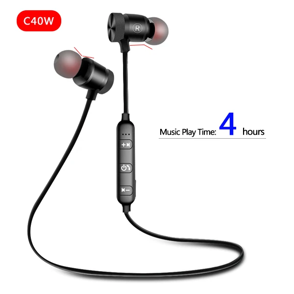 C40w-4h FBYEG C40 C40W Bluetooth наушники беспроводные наушники шейные спортивные наушники Auriculare CSR Bluetooth для всех телефонов - Цвет: C40w-4h