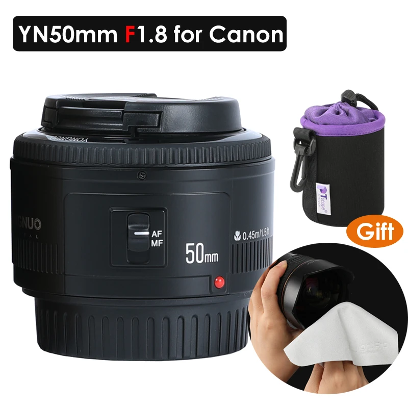 YONGNUO YN50mm f1.8 Автофокус Объектив для Canon EOS 60D 70D 5D2 5D3 600D 1200D 6D 650D DSLR камеры YN EF 50 мм f/1 8 AF