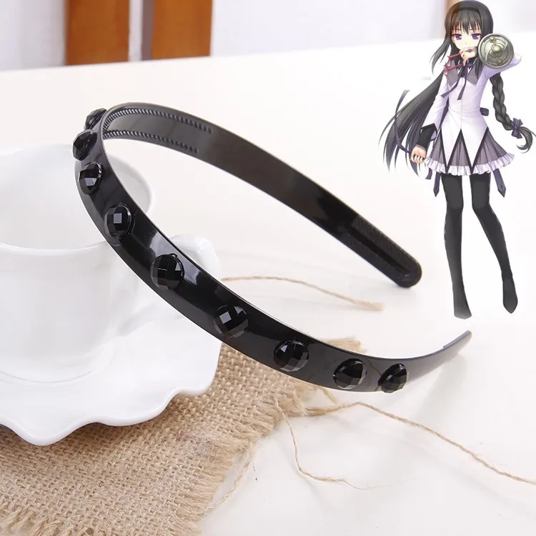 Парик из аниме Puella Magi Madoka Magica длинные прямые черные парики Akemi Homura для косплея