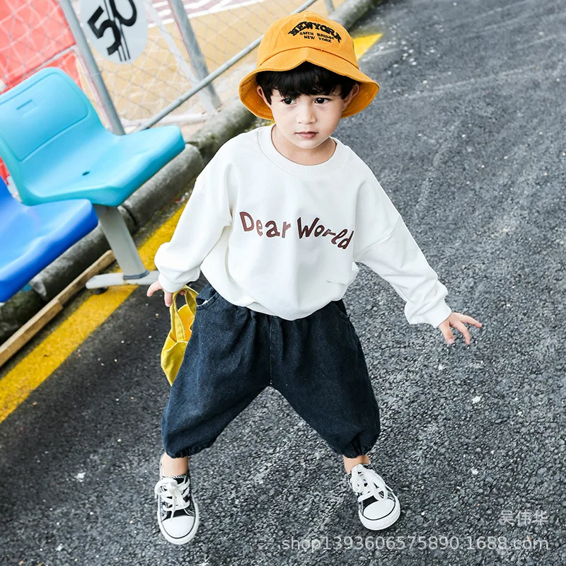 

Toddler Clothes 2018 Autumn New Children's Letter Printed Long Sleeve T Shirt Boys Casual Top Tees Kids Pullovers Sweaters 2-7Y