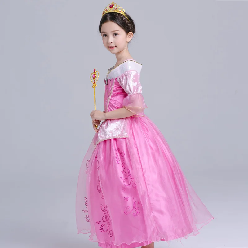 Gilr Princess Aurora Dress up Beauty and the Beast Auraro Cosplay Costume Children Halloween Christmas Party Clothing Fantasy | Детская