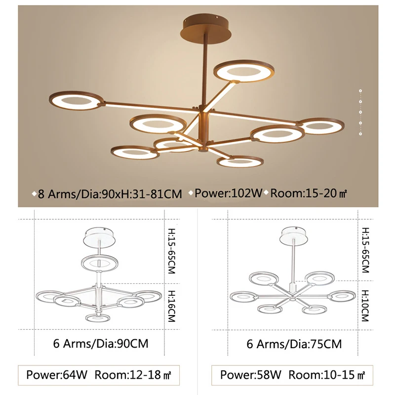 New Brown Ceiling Lamp for living room bedroom Aluminum Modern LED Light cocina accesorio lampara techo plafonnier led | Освещение